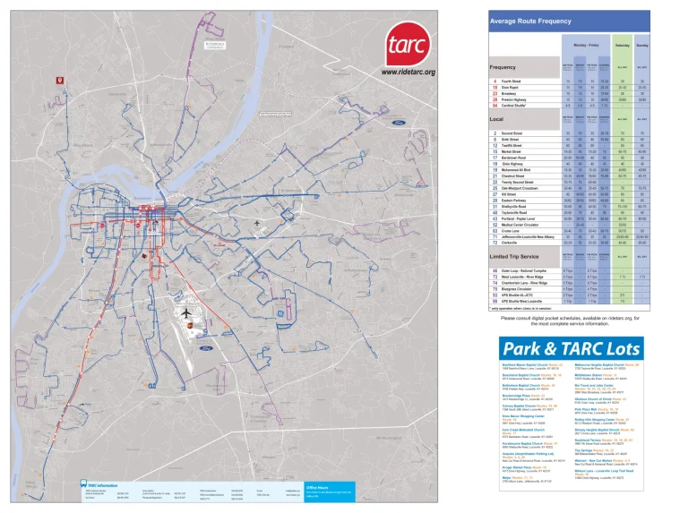 Louisville Muhammad Ali International Airport Tarc Route Map 2025-2023