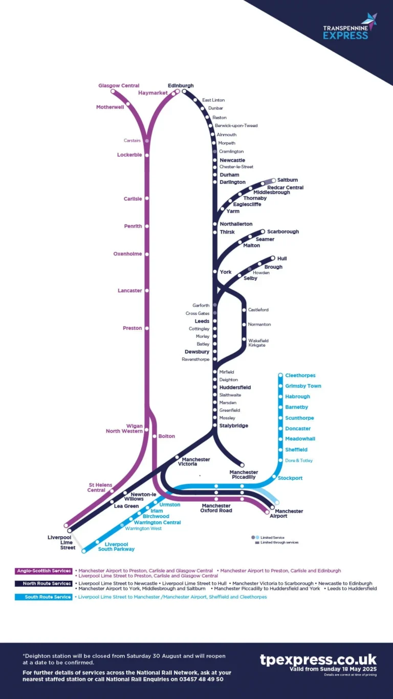 Manchester Airport Transpennine Express Route Map 2025