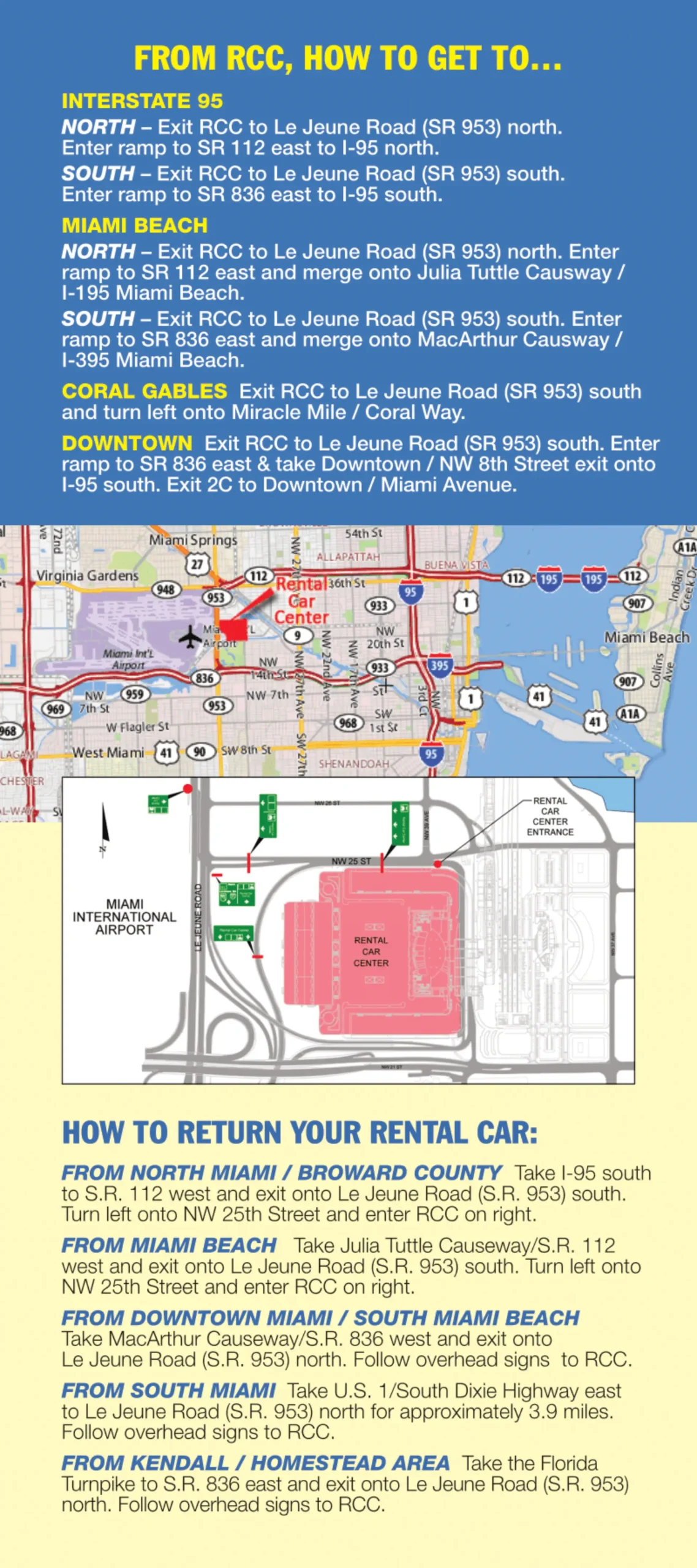Miami International Airport Ground Transportation Map Rental Car Center Direction 2025-2022-1