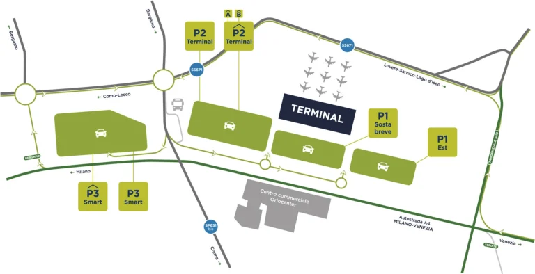 Milan Bergamo Airport Parking Map 2025-2024