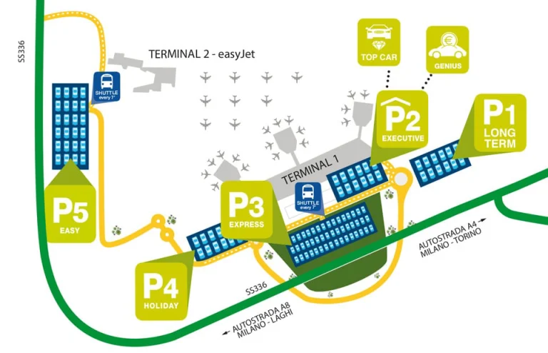 Milan Malpensa Airport Parking Map 2025-2019