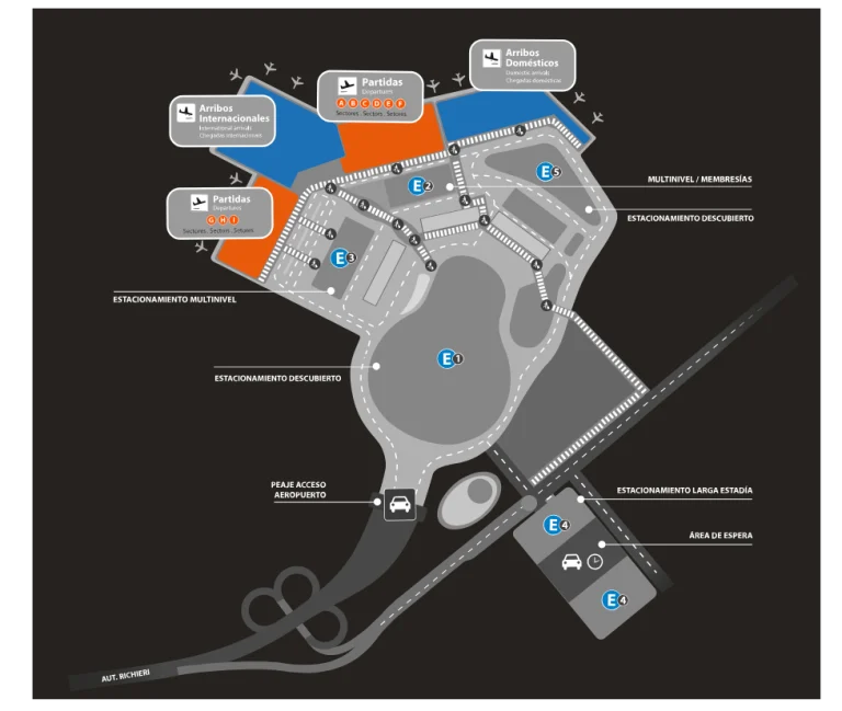 Minister Pistarini International Airport Parking Map 2025