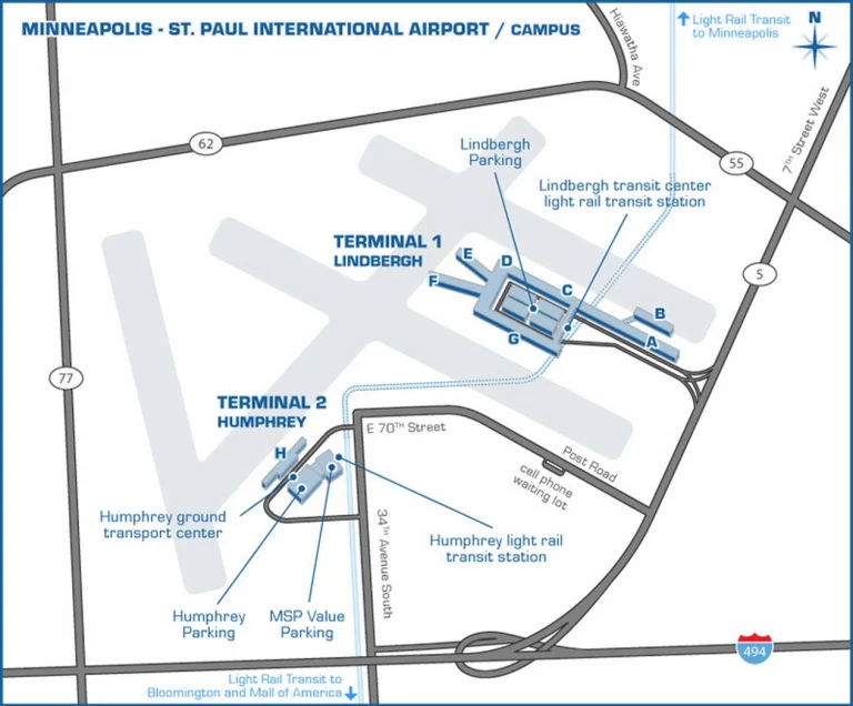 Minneapolis Saint Paul International Airport Parking Map 2025
