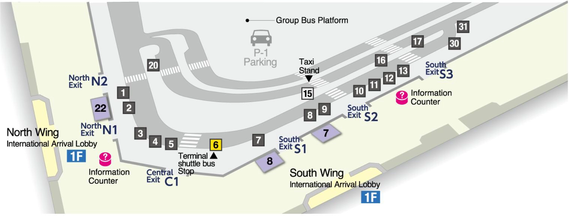Narita International Airport Terminal 1 Shuttle Bus Stop Map 2025