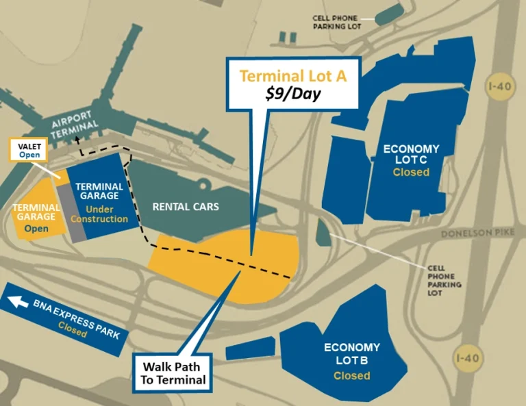 Nashville International Airport Pedestrian Walkway Map 2025