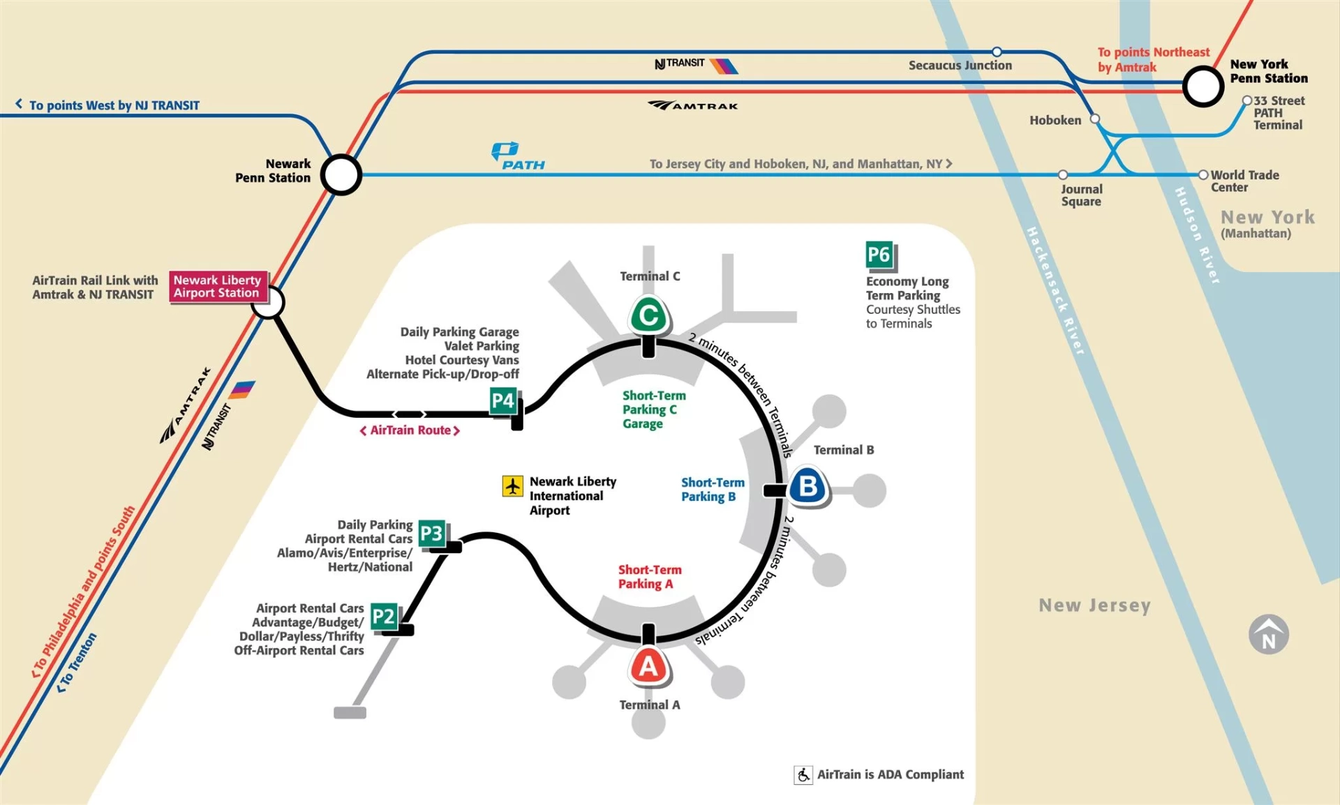 Newark Liberty International Airport Parking Map 2025 (1)