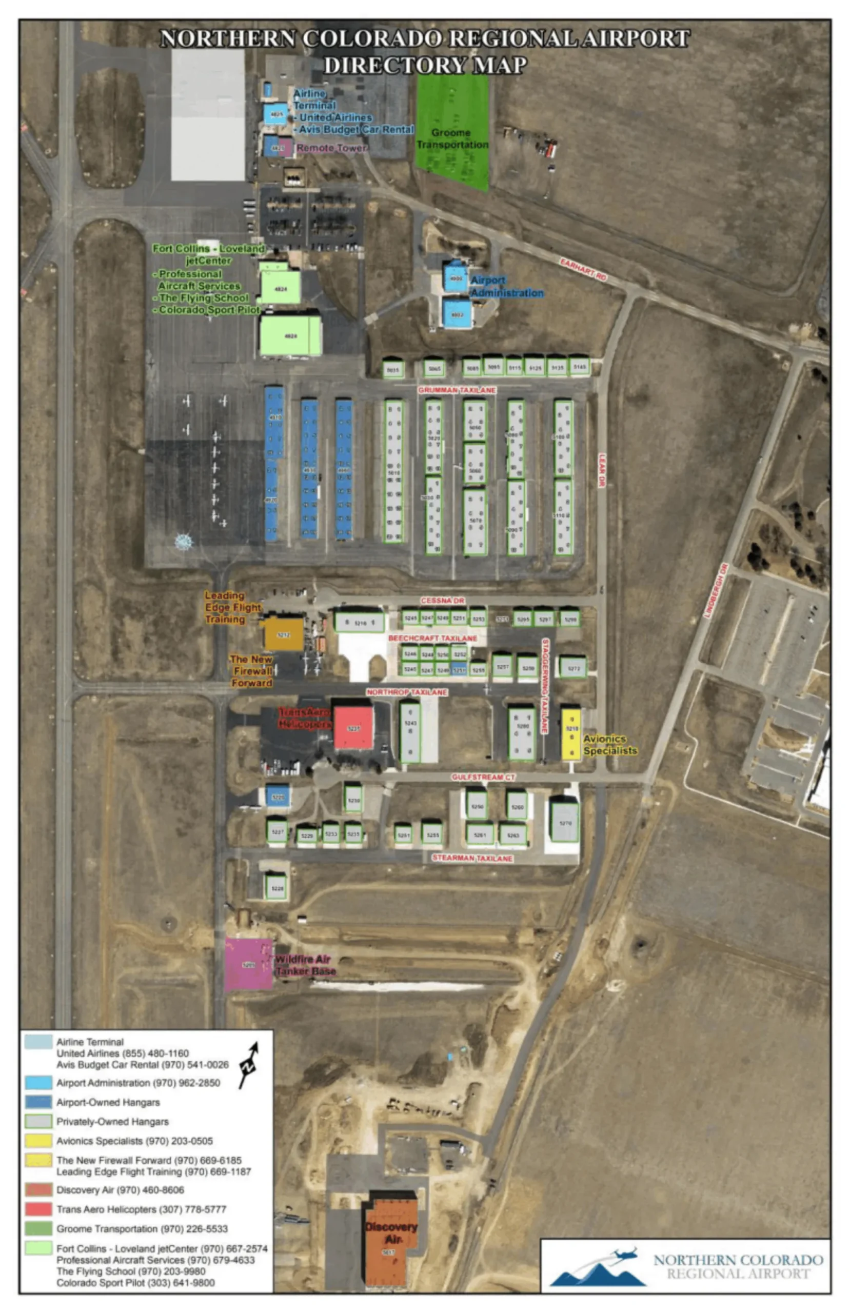 Northern Colorado Regional Airport Terminal Map 2025
