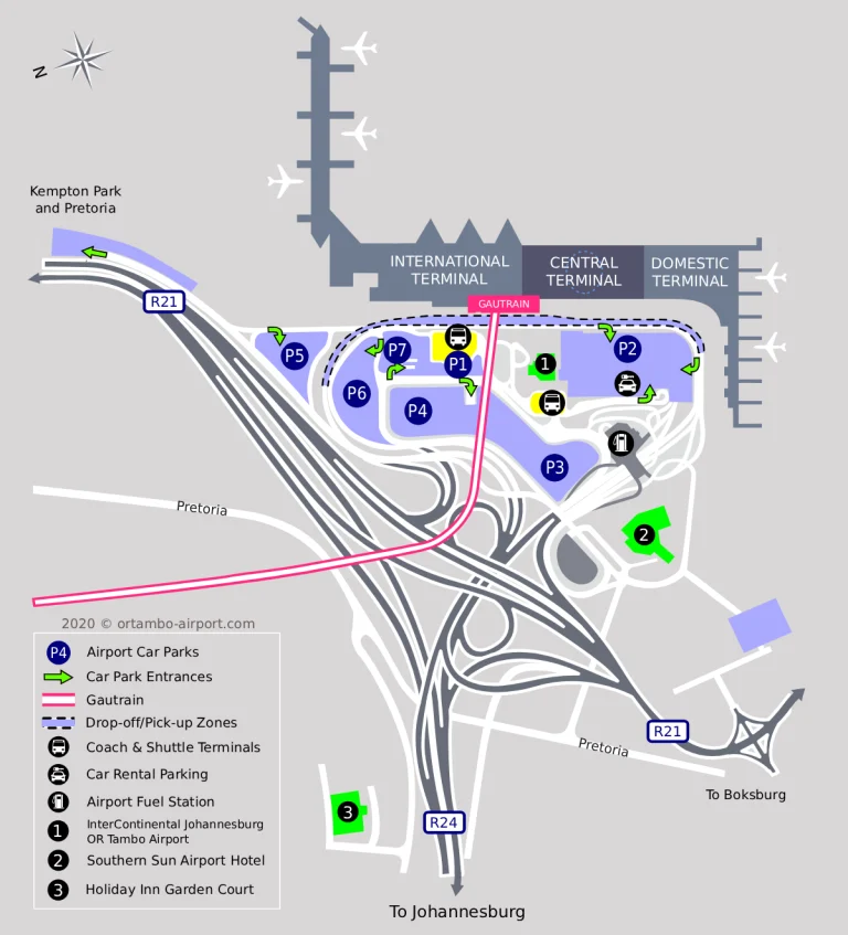 O.R. Tambo International Airport Parking Map 2025