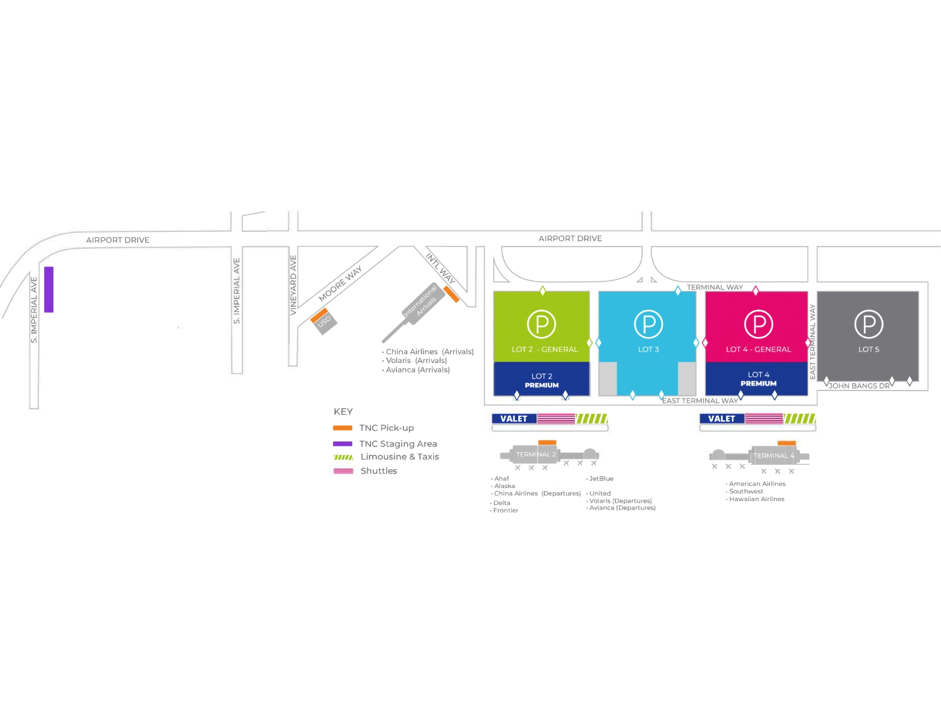 Ontario International Airport Parking Map 2025