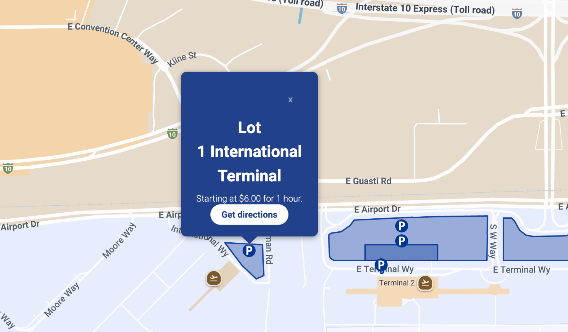 Ontario International Airport Terminal Lot 1 Int Terminal Parking Map 2025