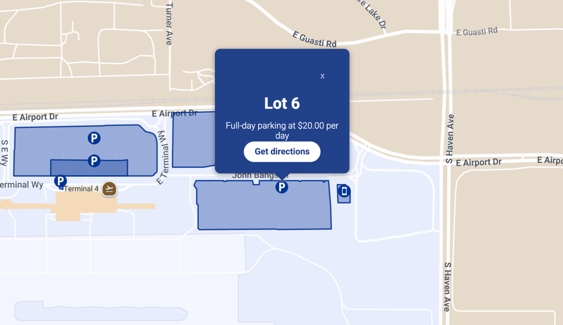 Ontario International Airport Terminal Lot 6 Parking Map 2025