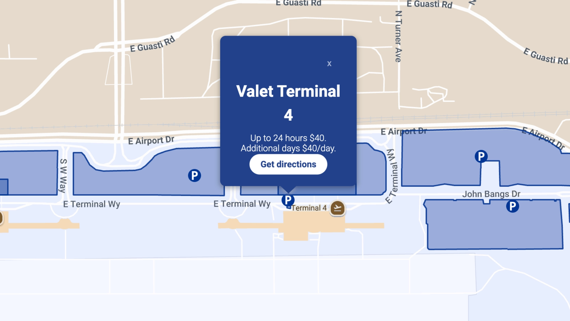 Ontario International Airport Terminal Valet Terminal 4 Parking Map 2025