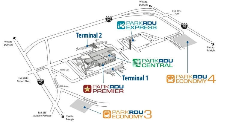 Raleigh Durham International Airport Parking Map 2025-2024