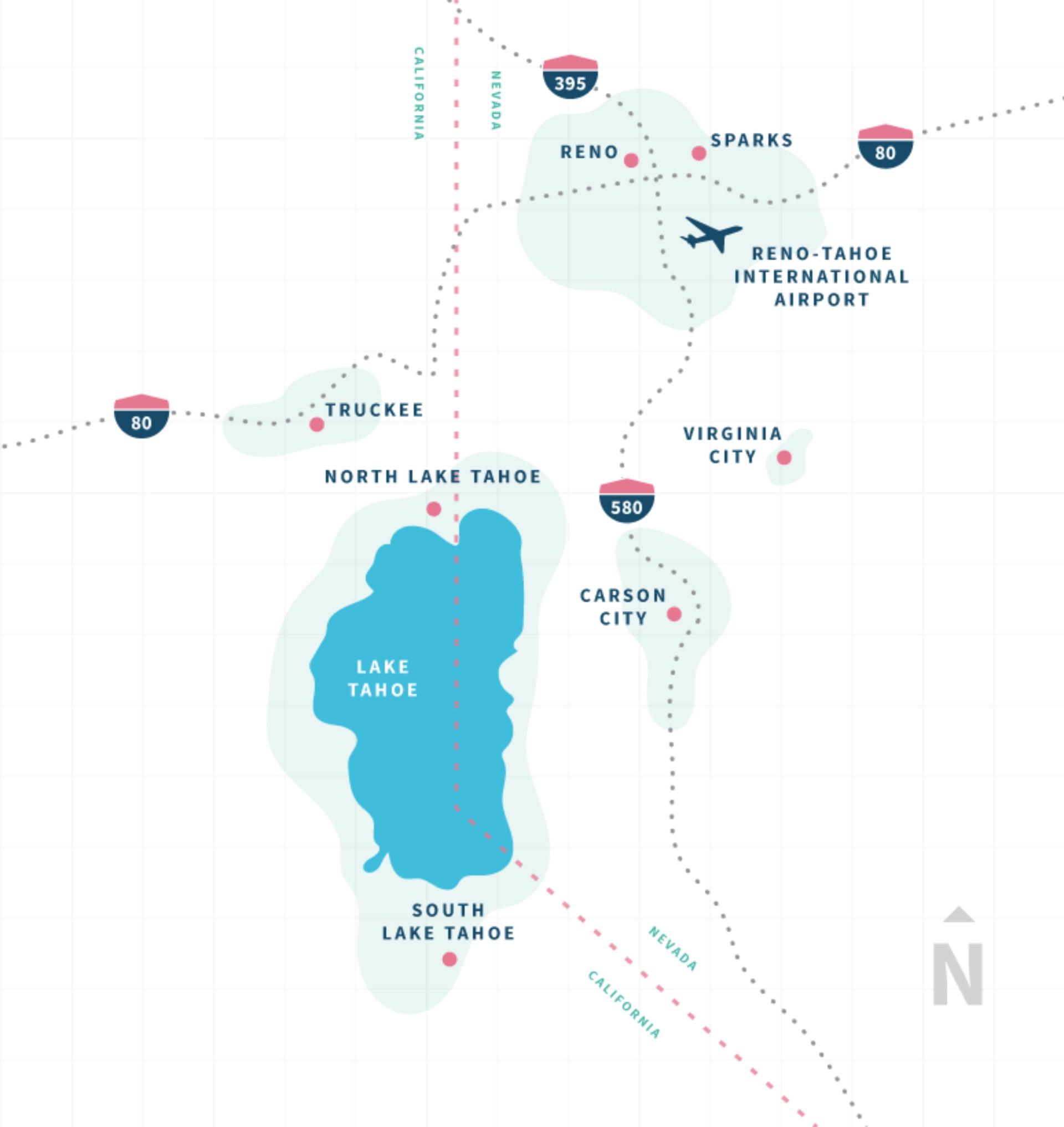 Reno Tahoe International Airport Travel Route Map 2025Reno Tahoe International Airport Ground Transportation Map