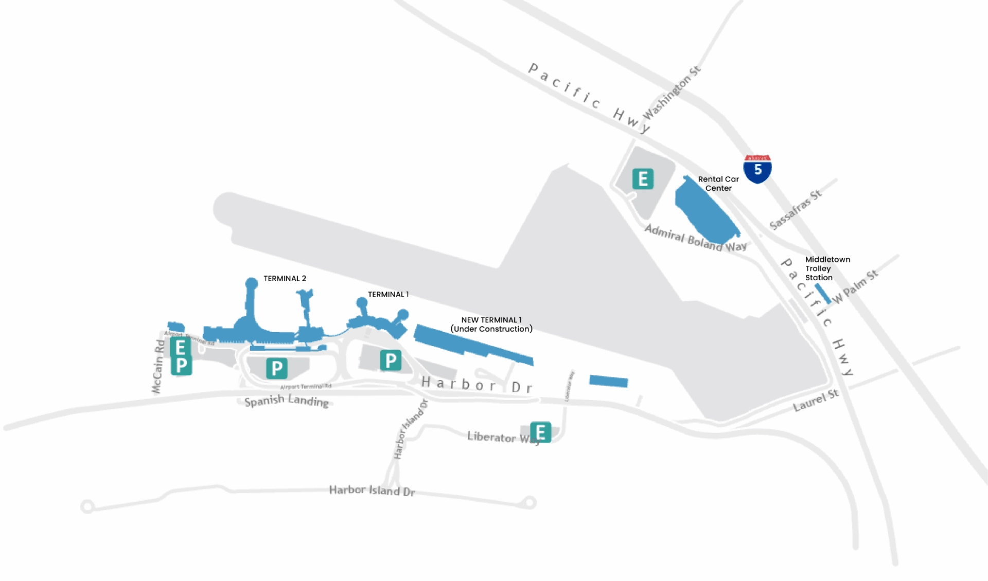 San Diego International Airport Getting To SAN Map 2025