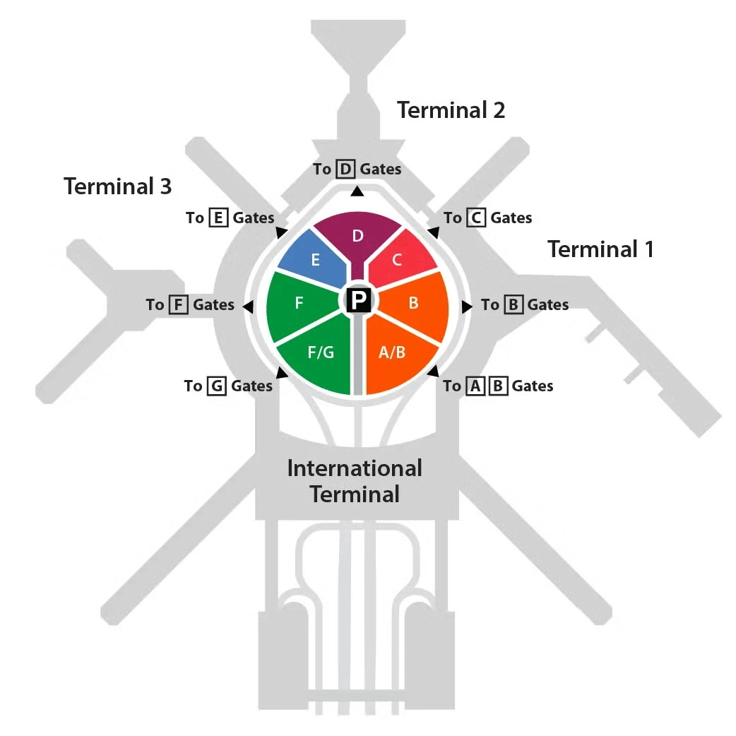 San Francisco International Airport Domestic Parking Map 2025