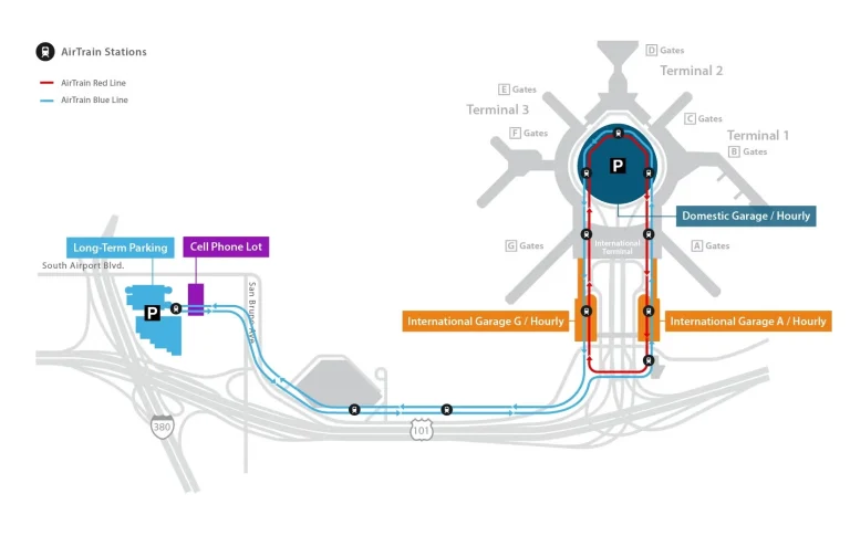 San Francisco International Airport Parking Map 2025