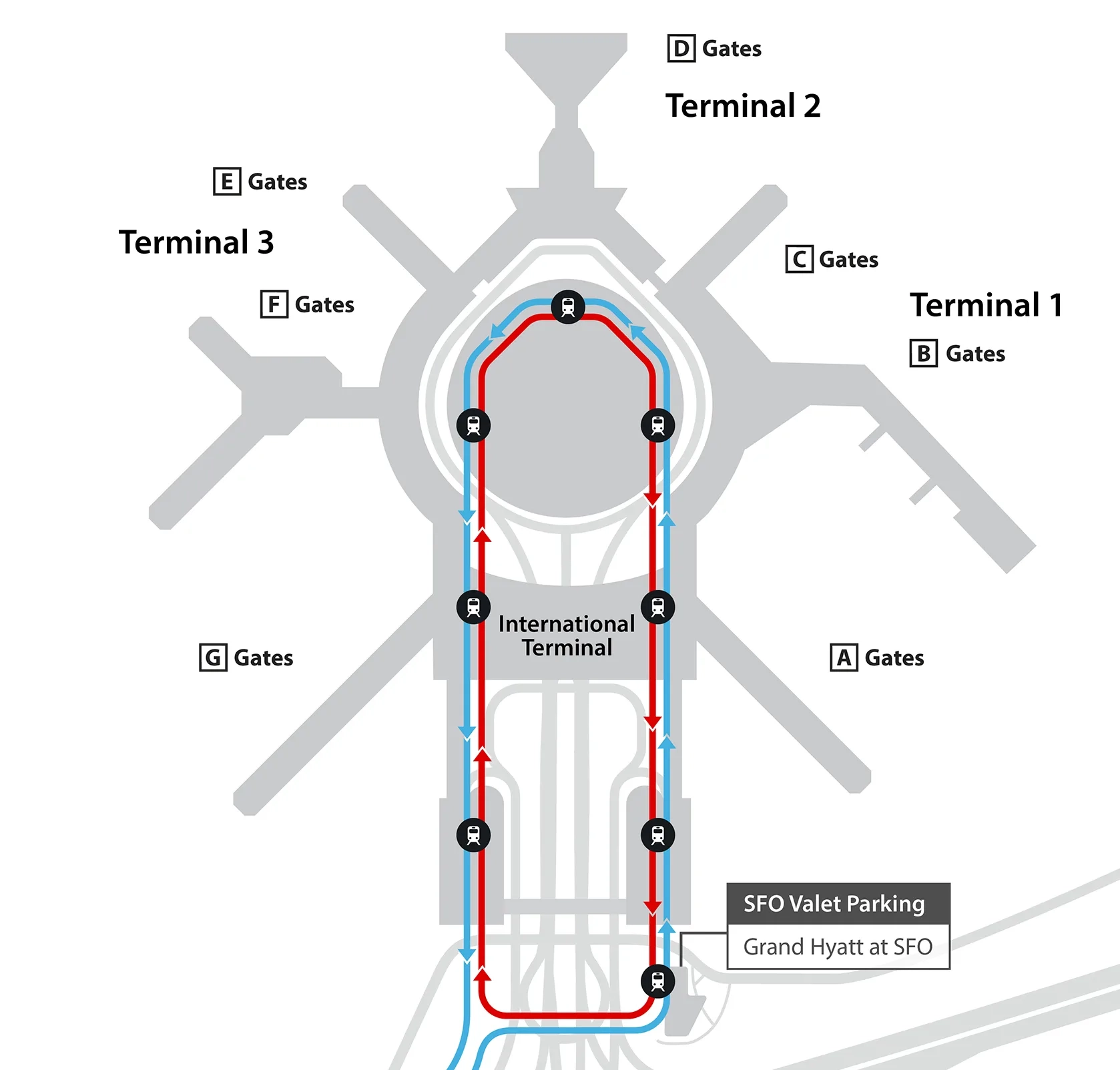 San Francisco International Airport Valet Parking Map 2025