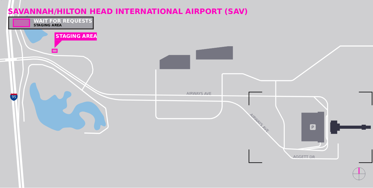 Savannah Hilton Head International Airport Lyft Staging Area Map 2025