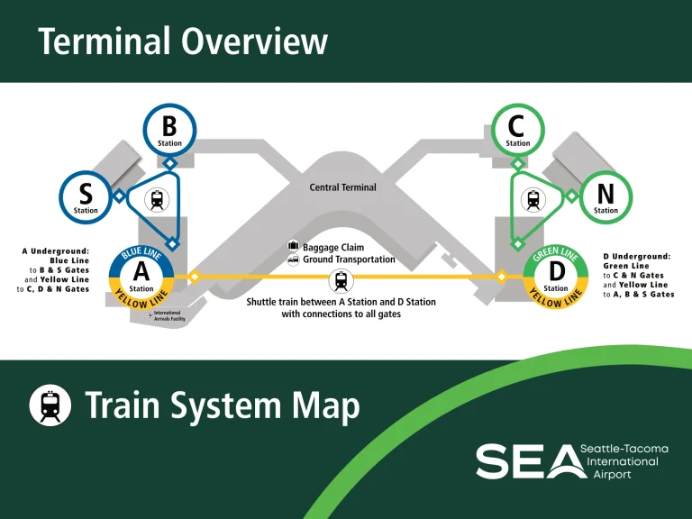 Seattle-Tacoma International Airport Train System Map 2025-2023