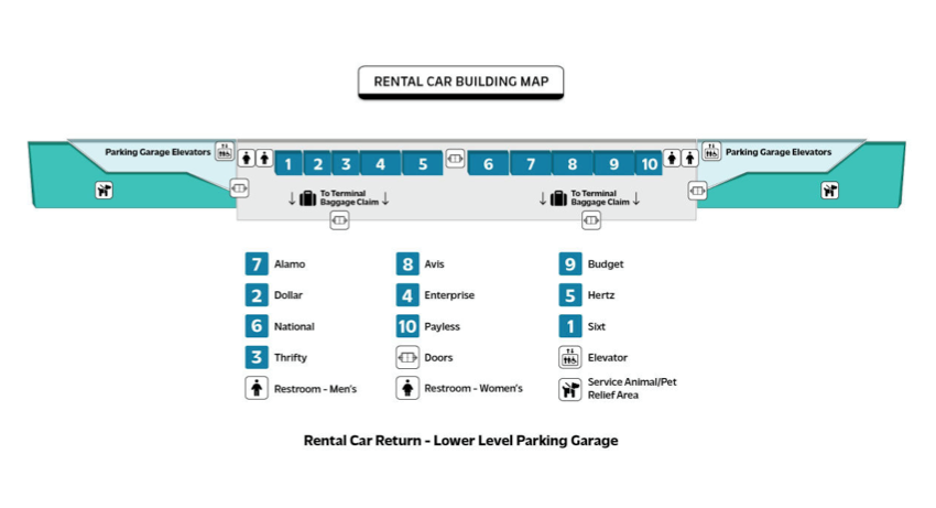 Southwest Florida International Airport Rental Car Map 2025Southwest Florida International Airport Ground Transportation Map