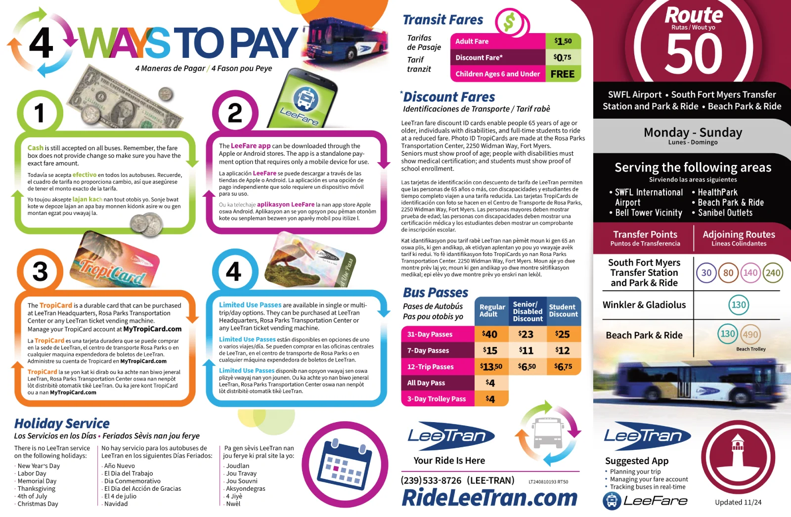 Southwest Florida International Airport Route 50 Map 2025-2024-1