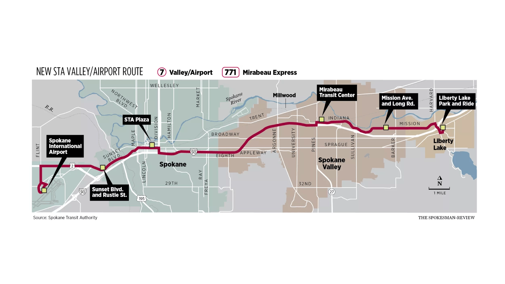 Spokane County Airport Bus Route Map 2025