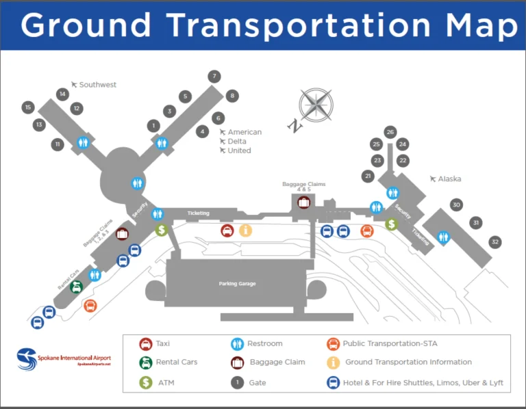 Spokane County Airport Ground Transportation Map 2025