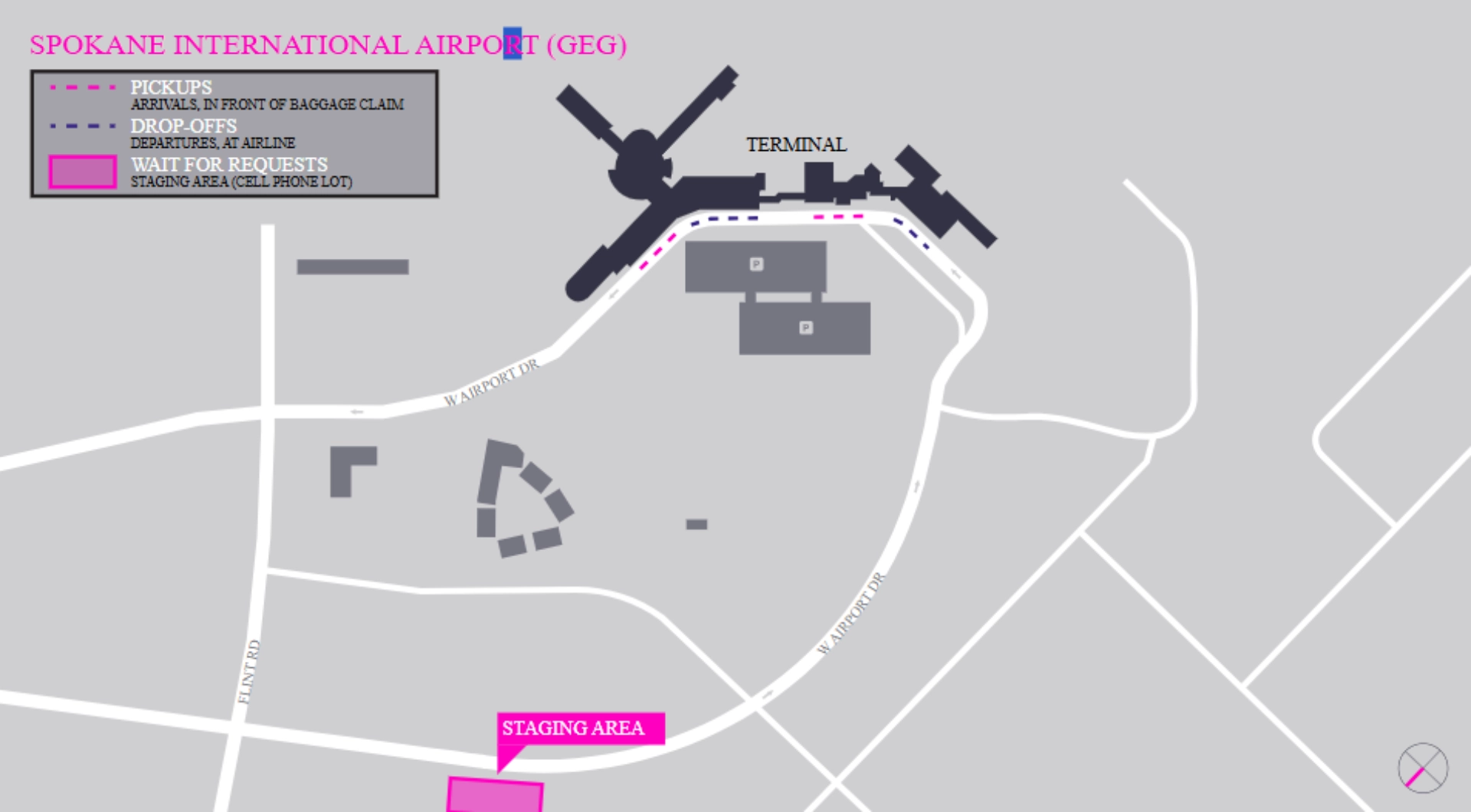 Spokane County Airport Lyft Staging Area Map 2025