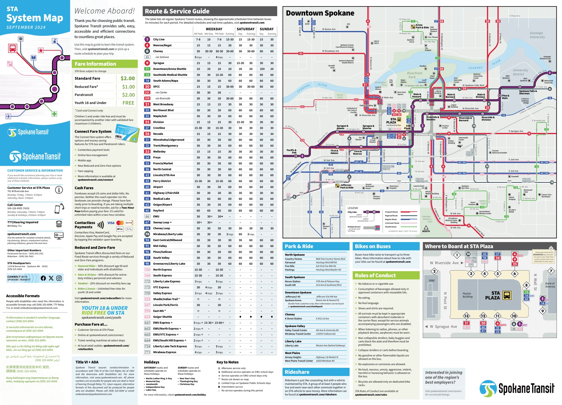 Spokane County Airport STA Route Map 2025-2