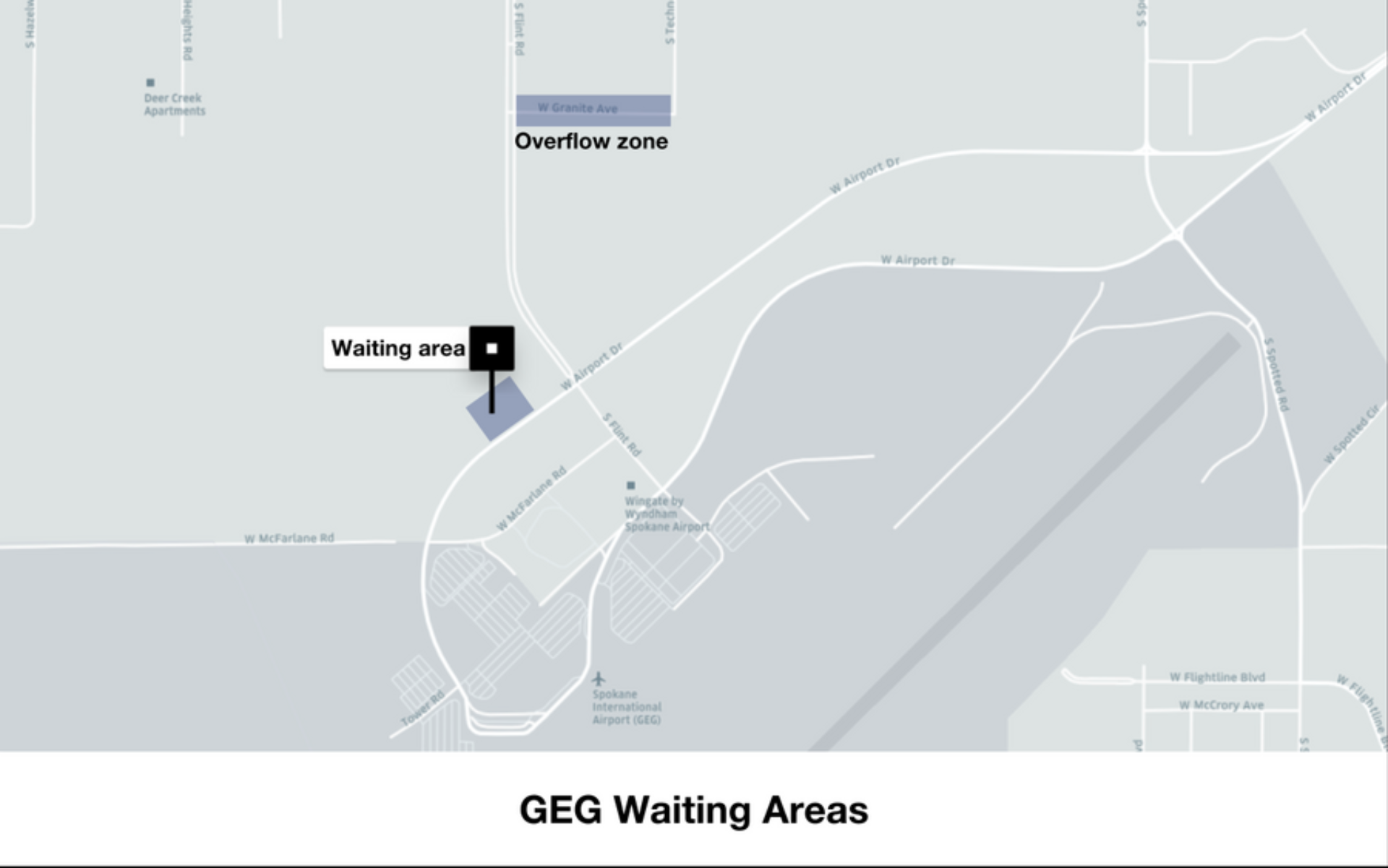 Spokane County Airport Uber Staging Area Map 2025