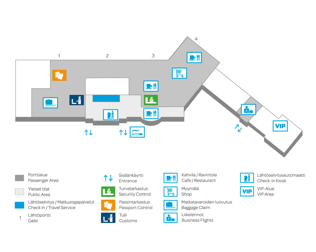 Tampere Pirkkala Airport Terminal Map 2025-2022