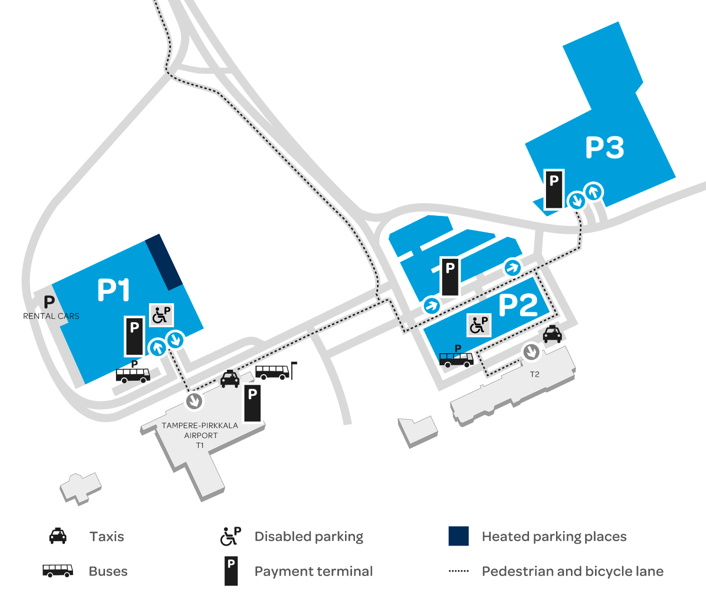 Tampere Pirkkala Airport Terminal Parking Map 2025-2022