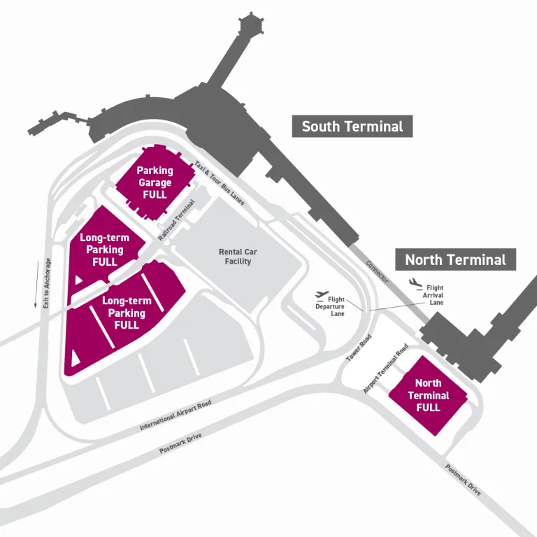 Ted Stevens Anchorage International Airport Parking Map 2025-2024