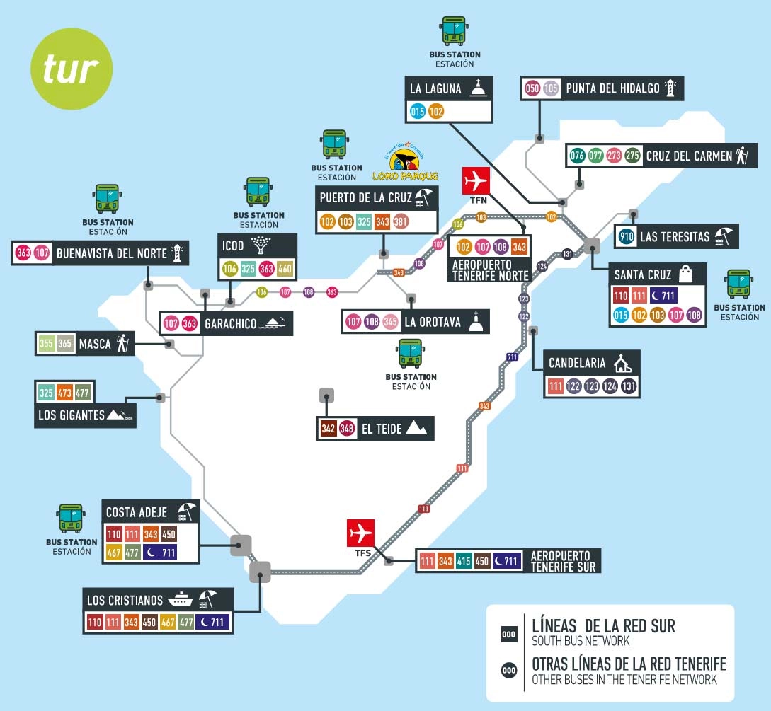 Table of Contents Tenerife Sur Airport Bus Route Map 2025Tenerife Sur Airport Ground Transportation Map