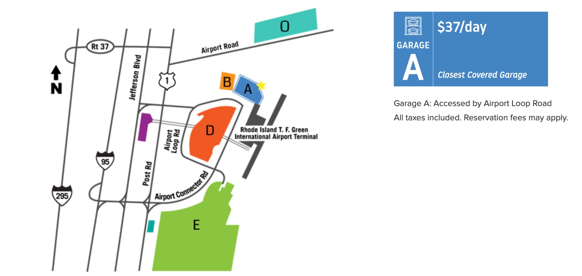 Theodore Francis Green State Airport Parking Garage A Map 2025