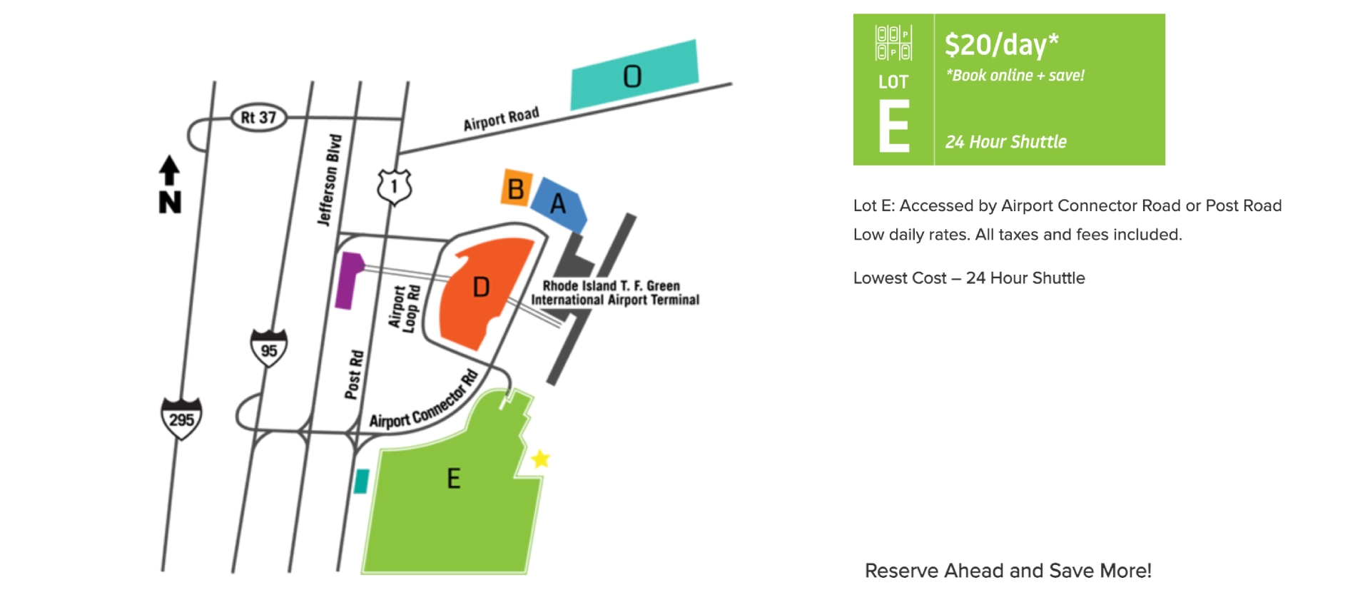 Theodore Francis Green State Airport Parking Lot E Map 2025