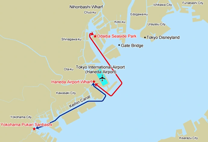 Tokyo Haneda International Airport Wharf and Cruise Map 2025