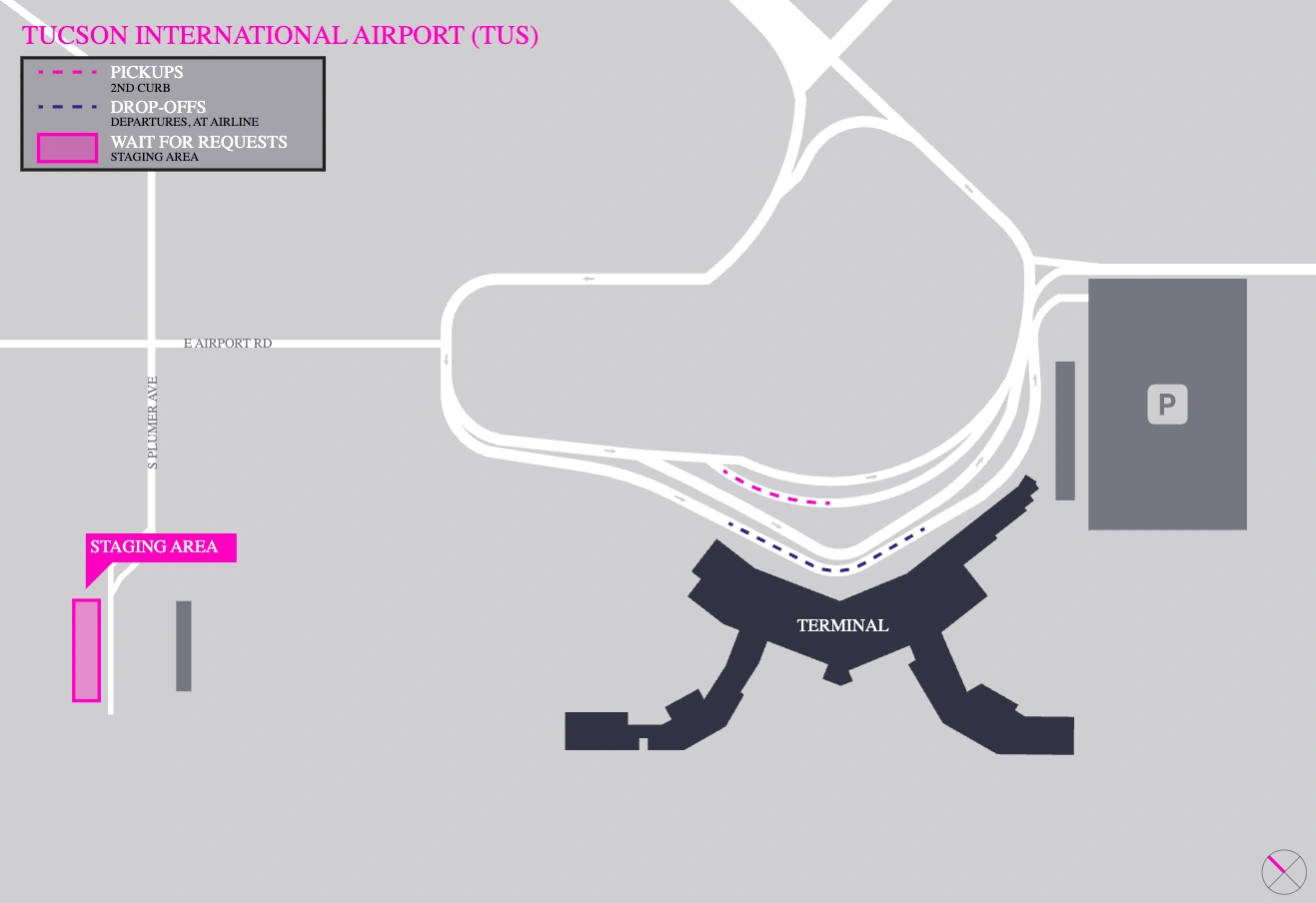 Tucson International Airport Lyft Staging Area Map 2025