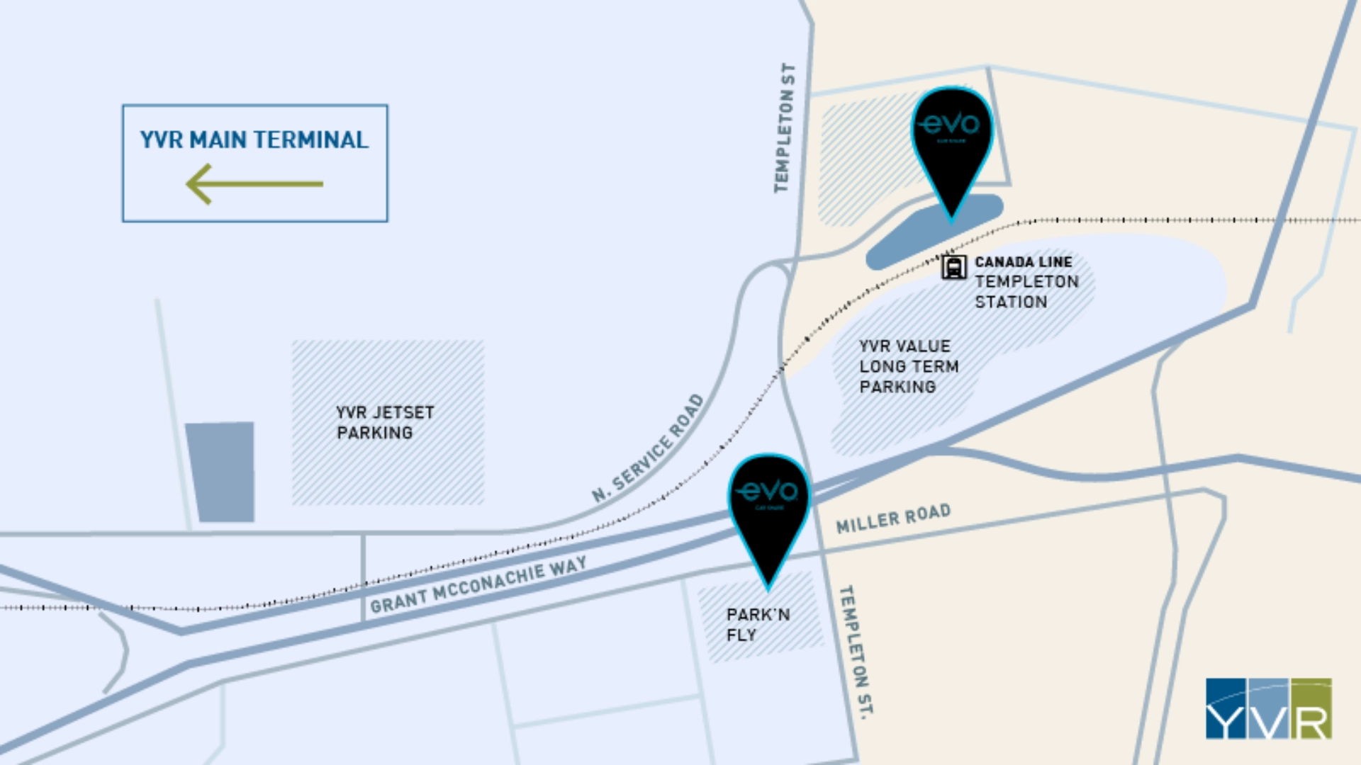 Vancouver International Airport Evo Car Share Map 2025