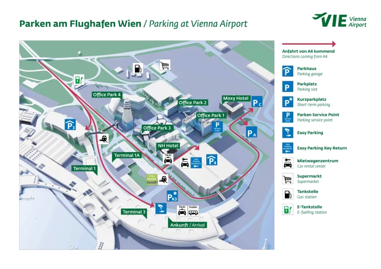 Vienna International Airport Parking Map 2025-1
