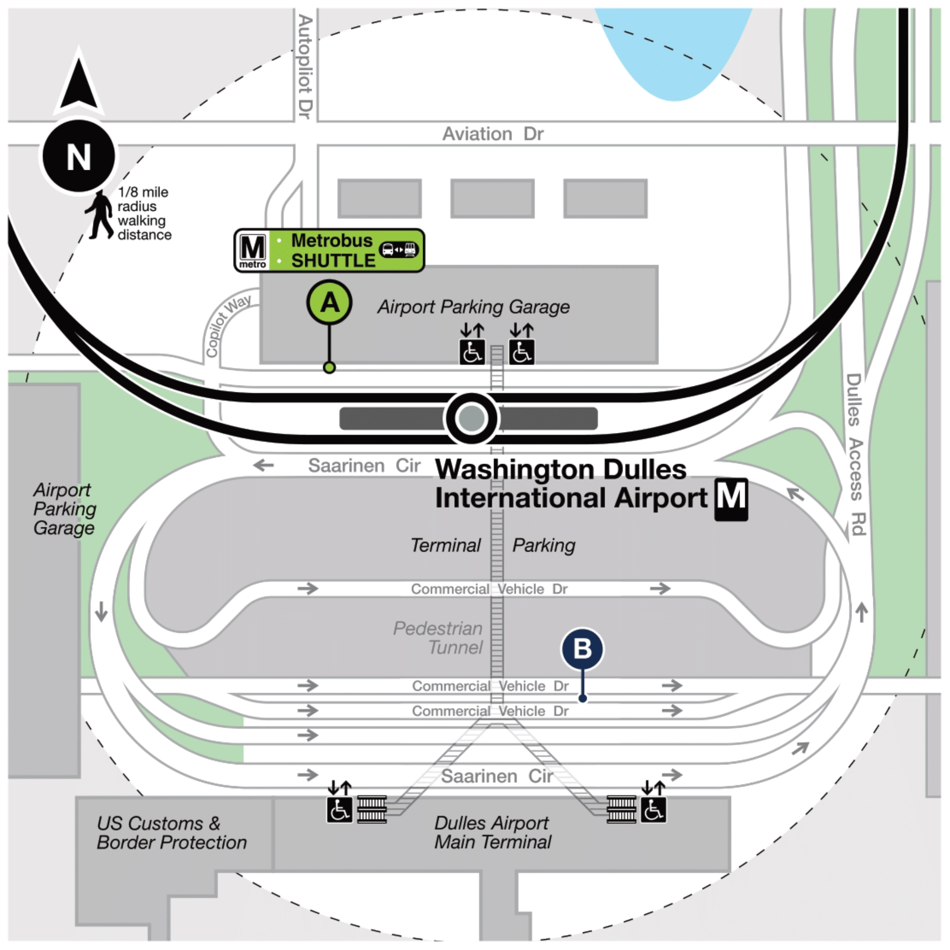 Washington Dulles International Airport Ground Transportation Map 2025 