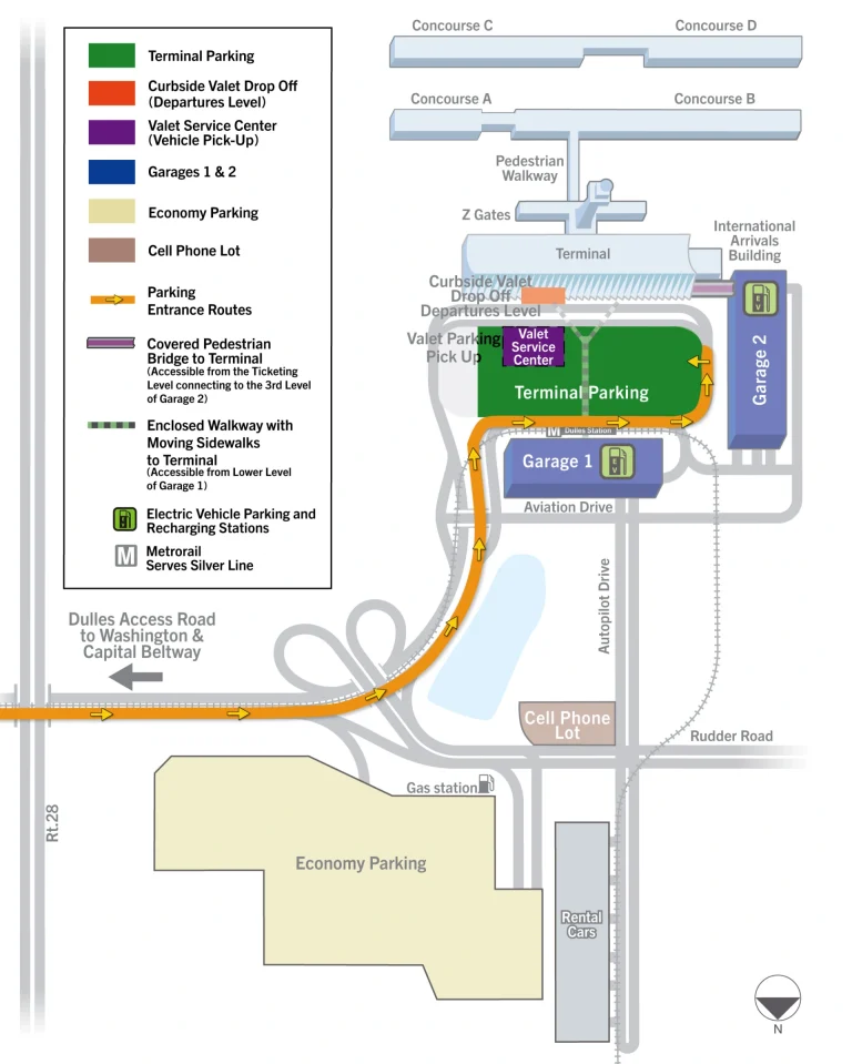Washington Dulles International Airport Parking Map 2025-2023