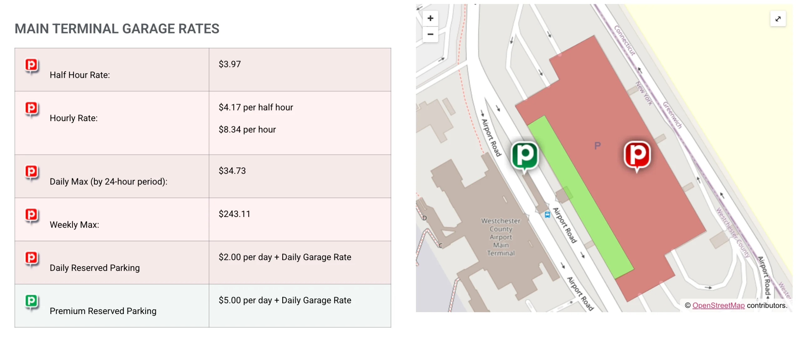 Table of Contents Westchester County Airport Parking Map 2025