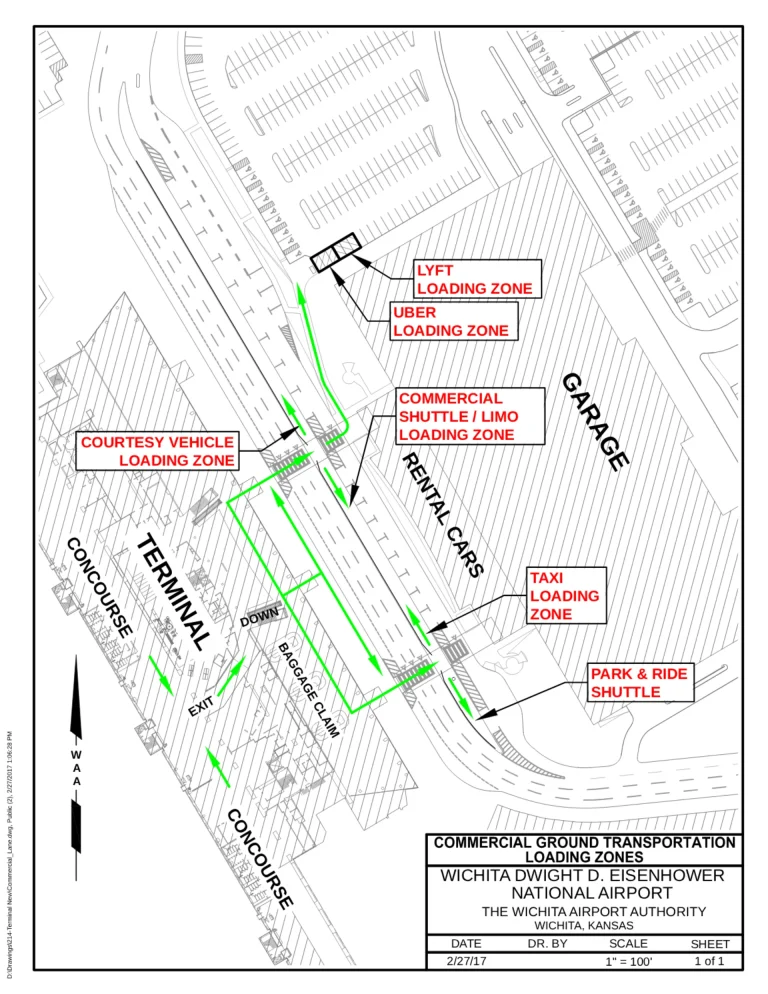 Wichita Airport Ground Transportation Map 2025