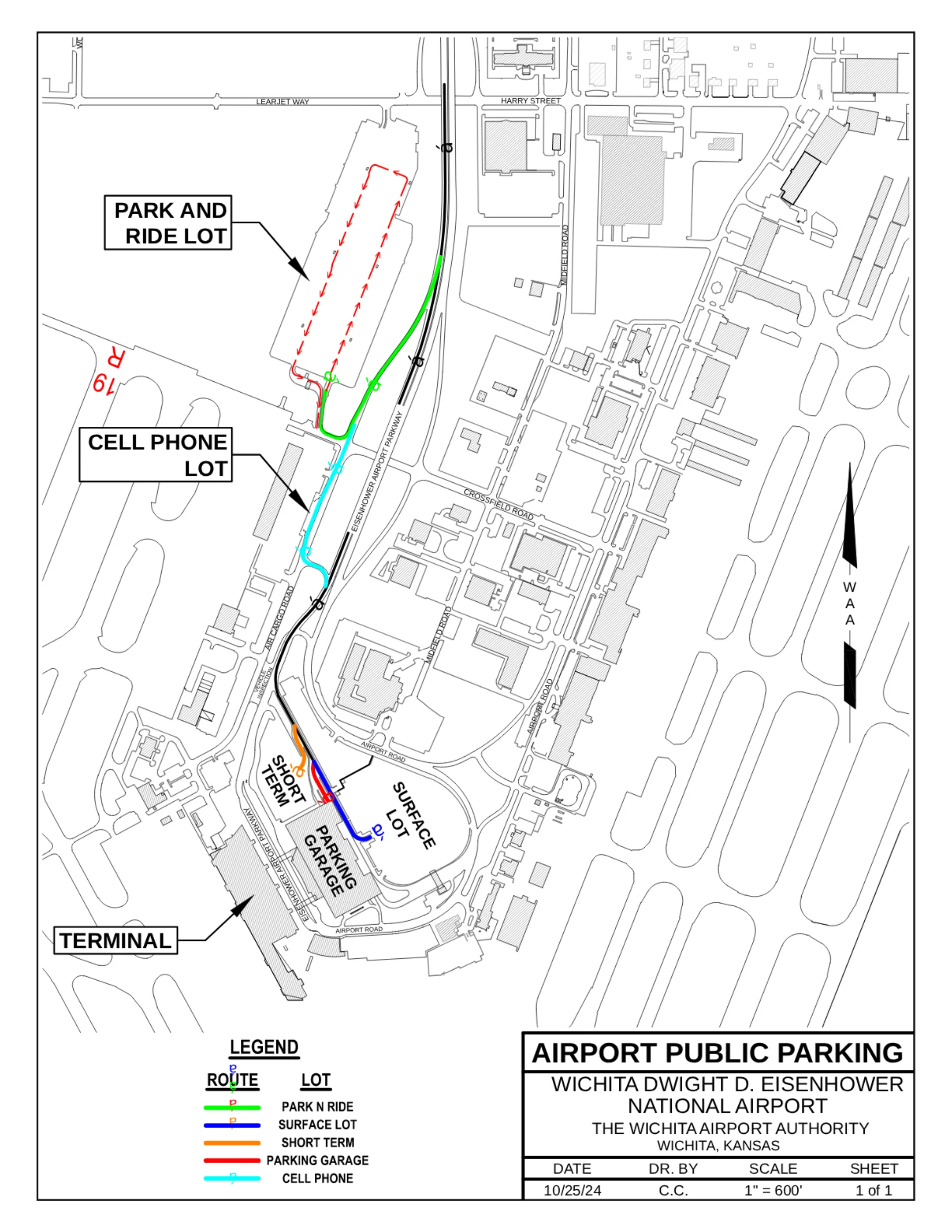 Wichita Airport Parking Map 2025-2024
