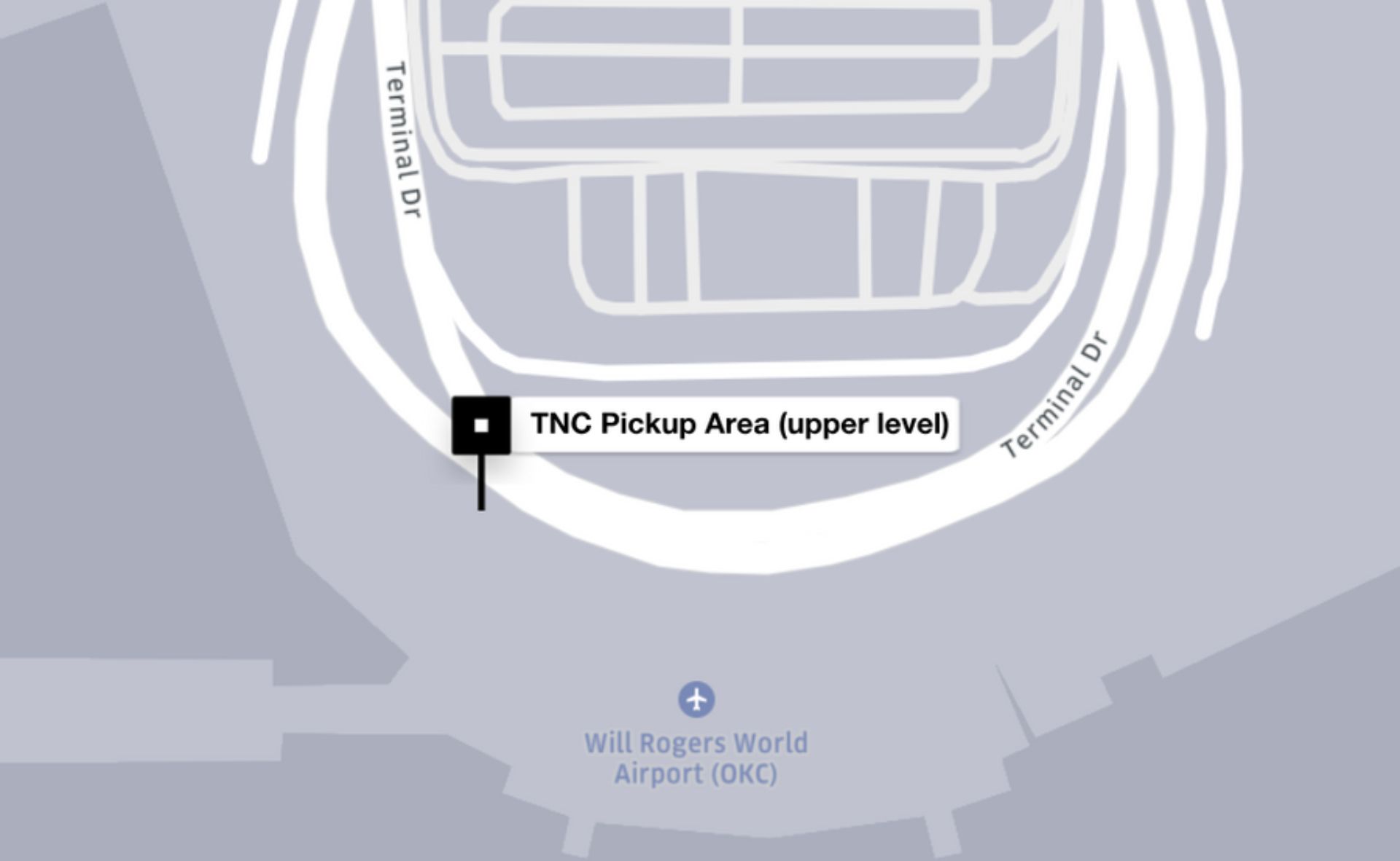 Will Rogers World Airport Uber Staging Areas Map 2025