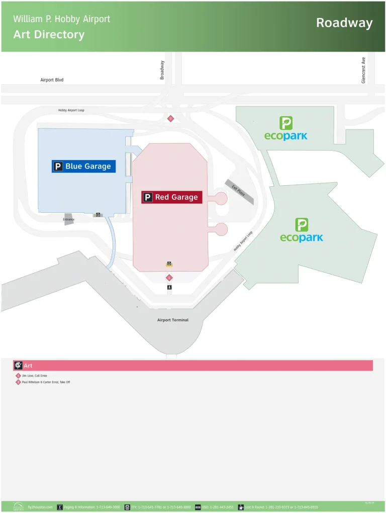 William P Hobby Airport Parking Map 2025-2019