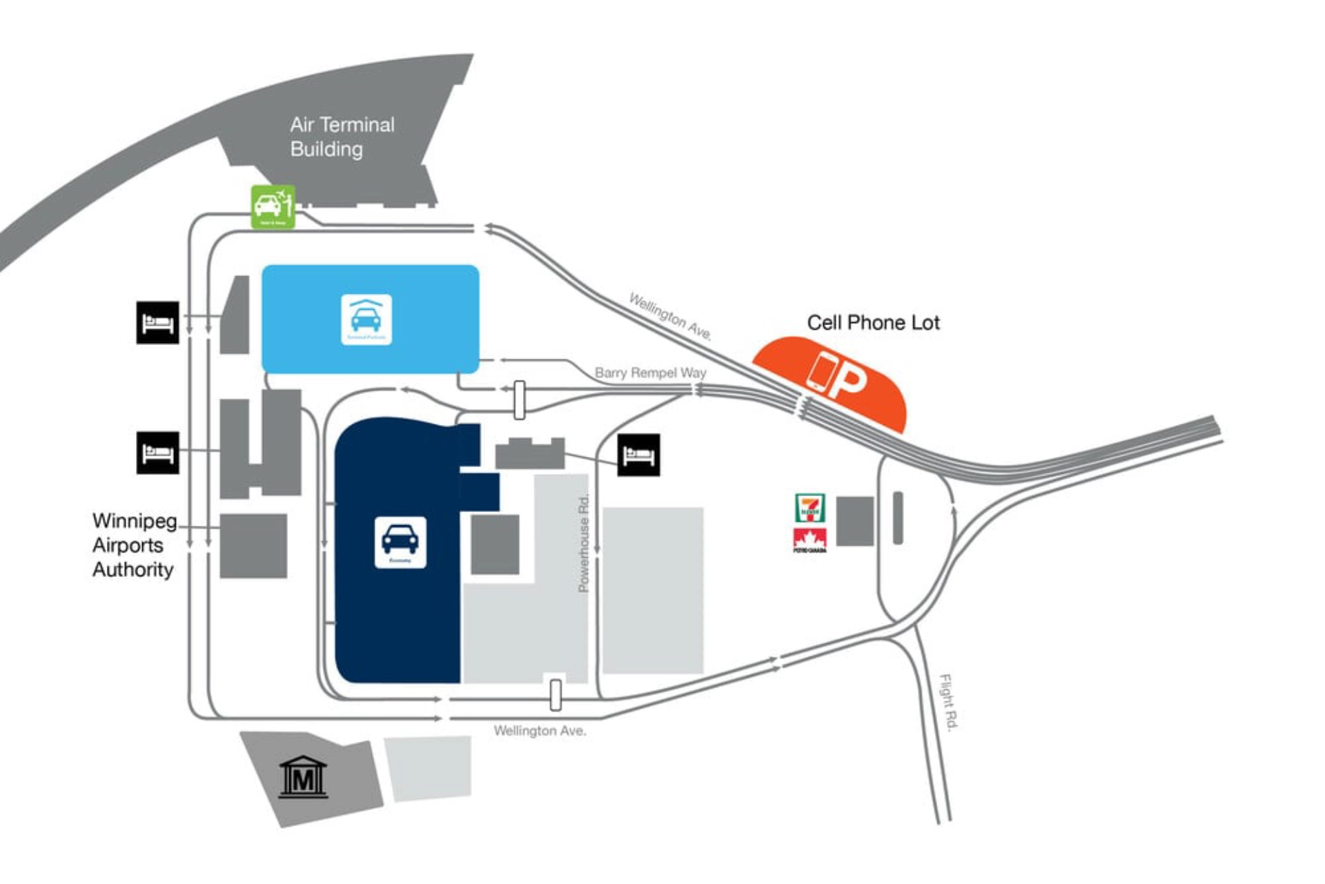 Winnipeg Richardson International Airport Parking Map 2025-2024