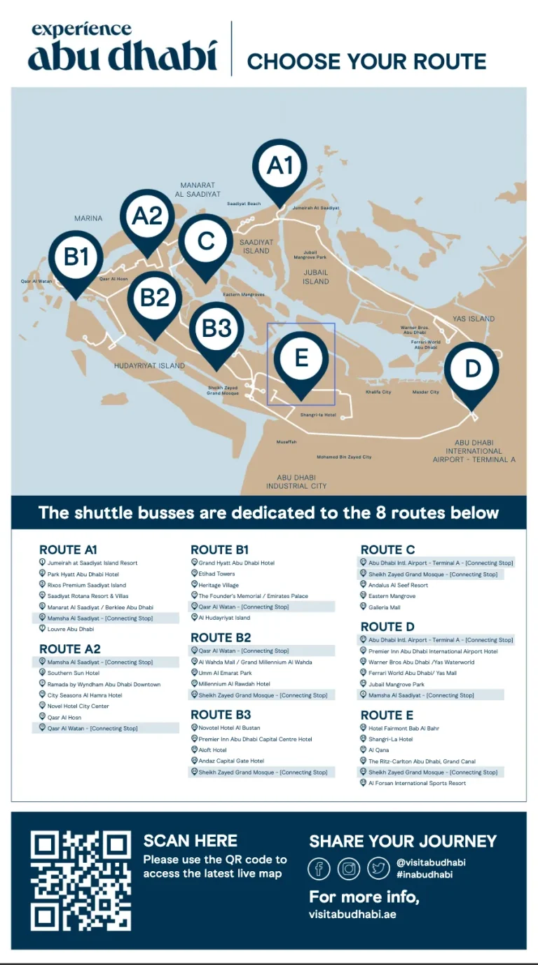 Zayed International Airport Shuttle Bus Route Map 2025